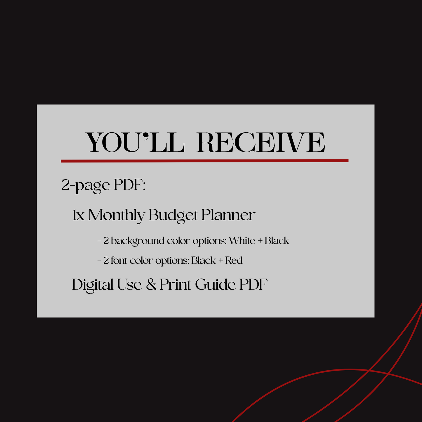 Monthly Budget Planner